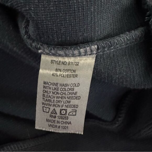 Vintage Havana Blue and White Retro Cropped Mock Neck Half Zip Pullover M - Picture 5 of 6